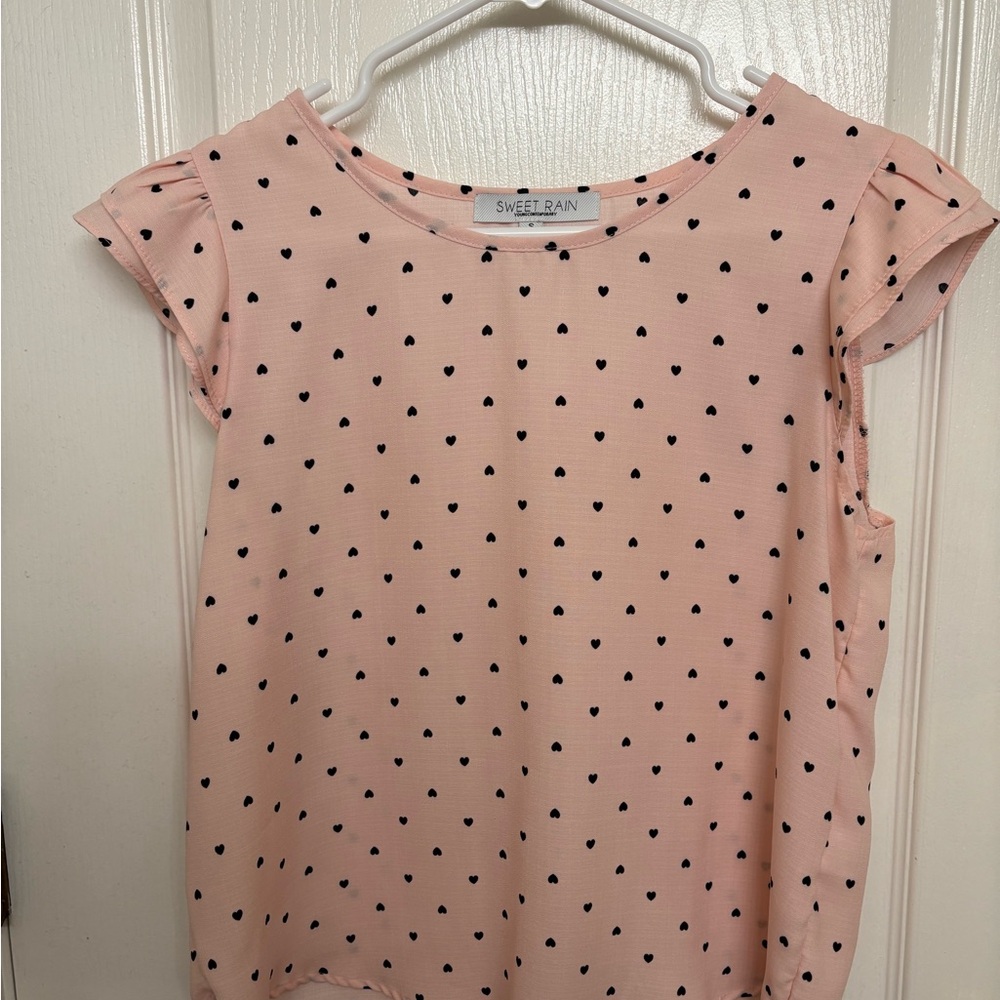 Sweet Rain Pink Polka Dot Blouse
